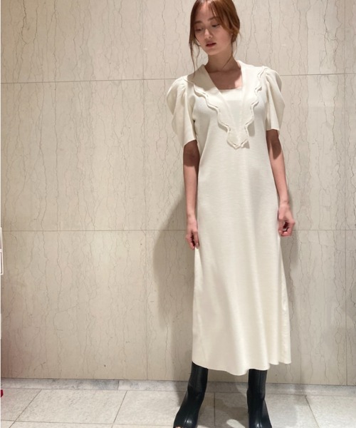 「CELFORD」 半袖ワンピース 38 ブラック レディース_画像4