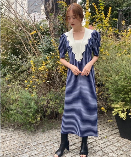 「CELFORD」 半袖ワンピース 38 ブラック レディース_画像5