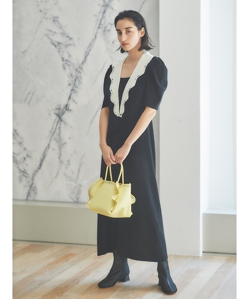 「CELFORD」 半袖ワンピース 38 ブラック レディース_画像8