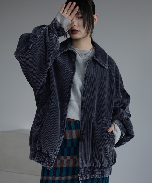 mina perhonen ・lampo コーデュロイジップアップブルゾン mina perhonen ・lampo コーデュロイジップアップブルゾン