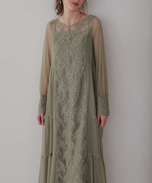 ★新品★ドリードール　モールレースサイドティアードドレス　結婚式　パーティー モールレースサイドティアードドレス（ドレス）｜Dorry Doll（ドリー