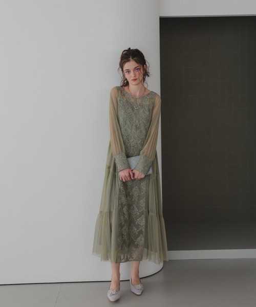 ★新品★ドリードール　モールレースサイドティアードドレス　結婚式　パーティー Dorry Doll（ドリードール） ドレス モールレースサイドティアード