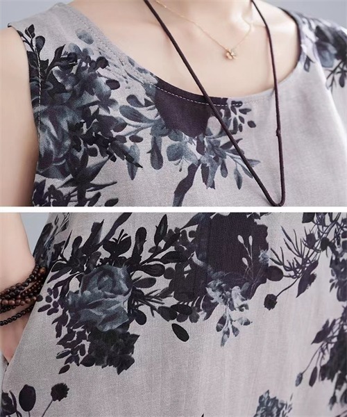 「Dream garden」 ノースリーブワンピース L ブルー レディース_画像3