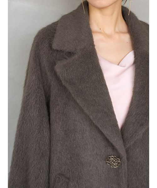 SNIDEL（スナイデル） コート チェスターコート ブローチ付きシャギー