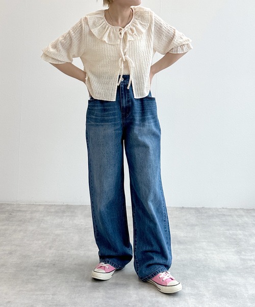 「w closet」 半袖ブラウス FREE ミント レディース_画像2
