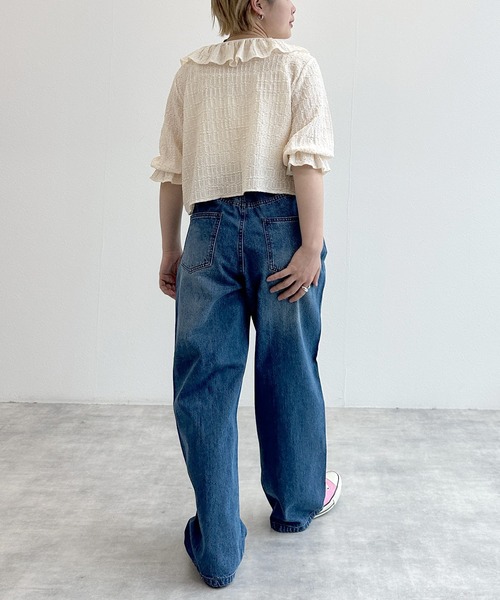 「w closet」 半袖ブラウス FREE ミント レディース_画像4