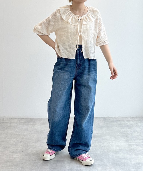 「w closet」 半袖ブラウス FREE ミント レディース_画像6