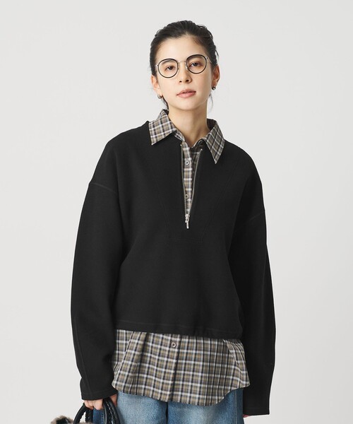 ビューティー＆ユース ユナイテッドアローズ（BEAUTY&YOUTH）/ダンボール ハーフジップ プルオーバー BEAUTY＆YOUTH UNITED ARROWS tシャツ ダンボール ハーフジップ プル