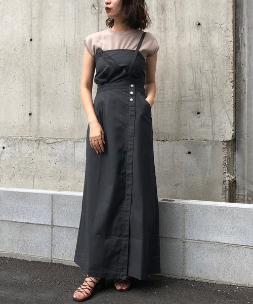 「&g'aime」 キャミソールワンピース FREE ブラック レディース_画像4