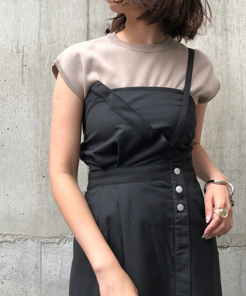 「&g'aime」 キャミソールワンピース FREE ブラック レディース_画像6