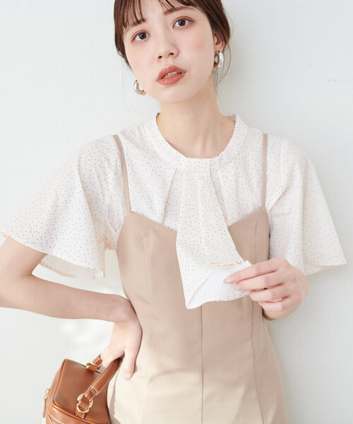 「natural couture」 半袖ブラウス FREE ベージュ レディース_画像8