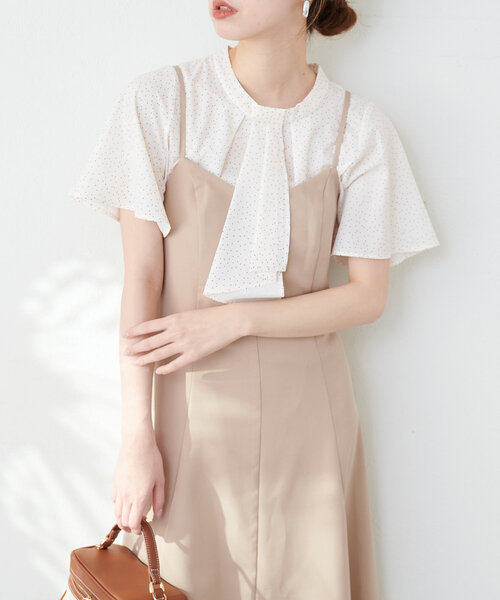 「natural couture」 半袖ブラウス FREE ベージュ レディース_画像9
