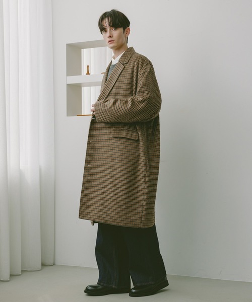 RAGEBLUE（レイジブルー） チェスターコート コート CHECK MOTIF OVER