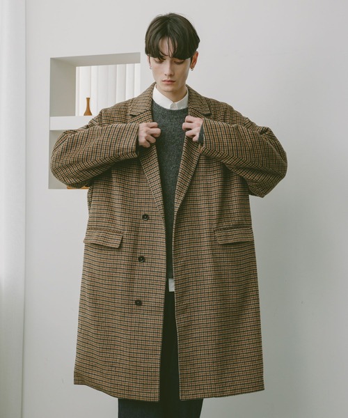 RAGEBLUE（レイジブルー） チェスターコート コート CHECK MOTIF OVER