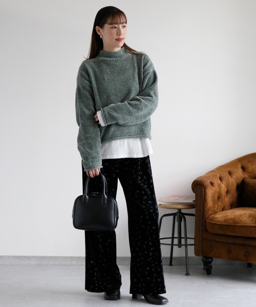 cepo（セポ） ニット セーター ベロアモールモックネックニットプル