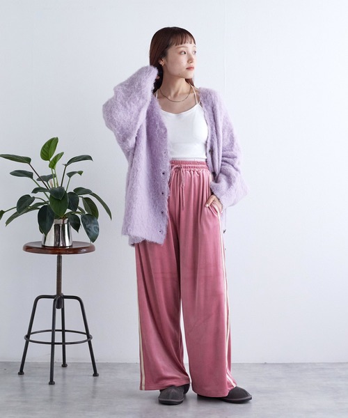 「w closet」 イージーパンツ FREE ネイビー レディース_画像2