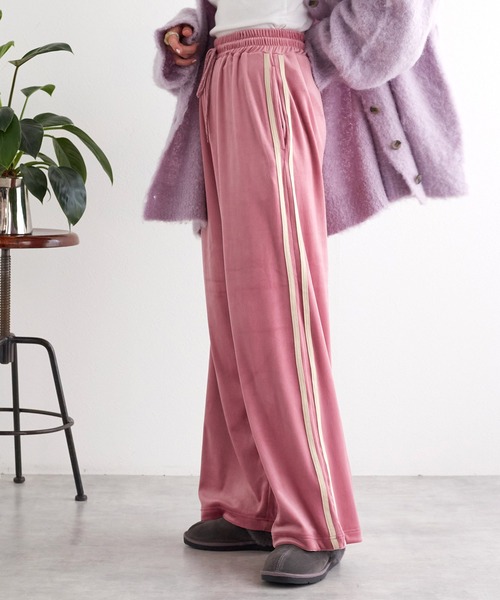 「w closet」 イージーパンツ FREE ネイビー レディース_画像4