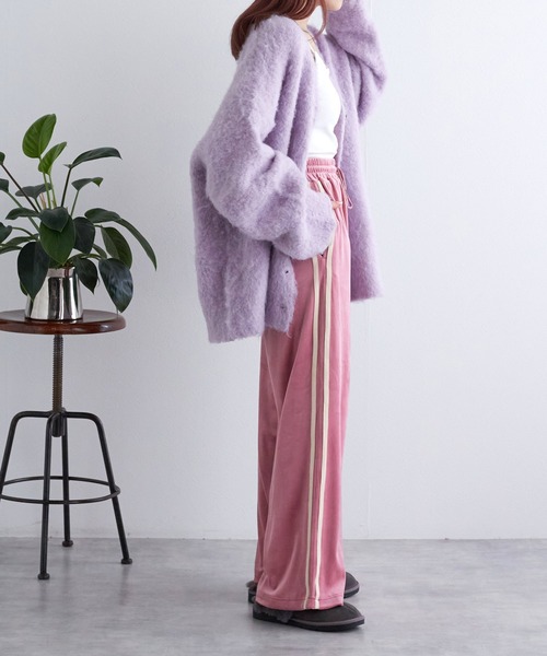 「w closet」 イージーパンツ FREE ネイビー レディース_画像6