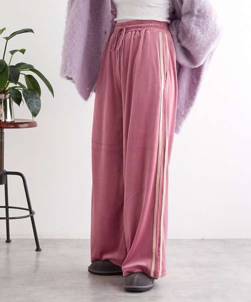 「w closet」 イージーパンツ FREE ネイビー レディース_画像7