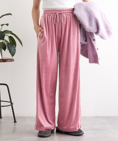 「w closet」 イージーパンツ FREE ネイビー レディース_画像8