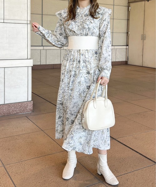 「apres jour」 長袖ワンピース フリー アイボリー レディース_画像4