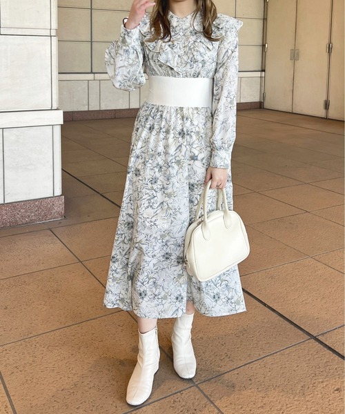 「apres jour」 長袖ワンピース フリー アイボリー レディース_画像5