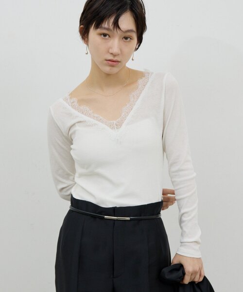GALLARDAGALANTE（ガリャルダガランテ） tシャツ VレースロンTee 