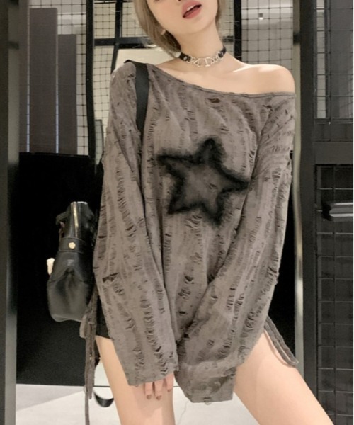 「shameless」 長袖カットソー FREE ブラウン レディース_画像7