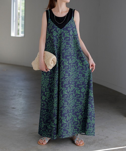 「HUG.U」 キャミソールワンピース FREE ネイビー レディース_画像4