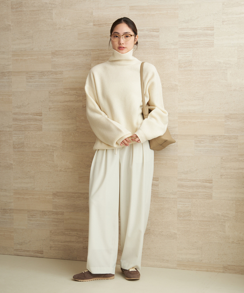 新タグ付 Plage Loose Turtle Neck プルオーバー ホワイト plage（プラージュ） ニット セーター LOOSE TURTLE NECK プルオーバー