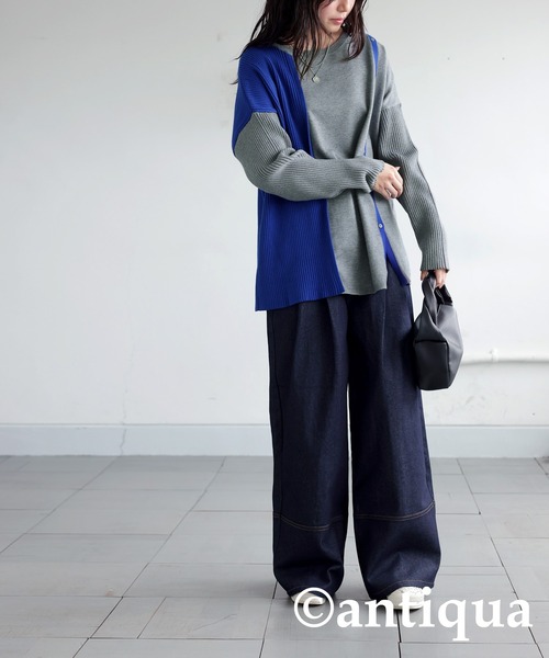 「antiqua」 長袖ニット ONESIZE ブラック系その他 レディース_画像3