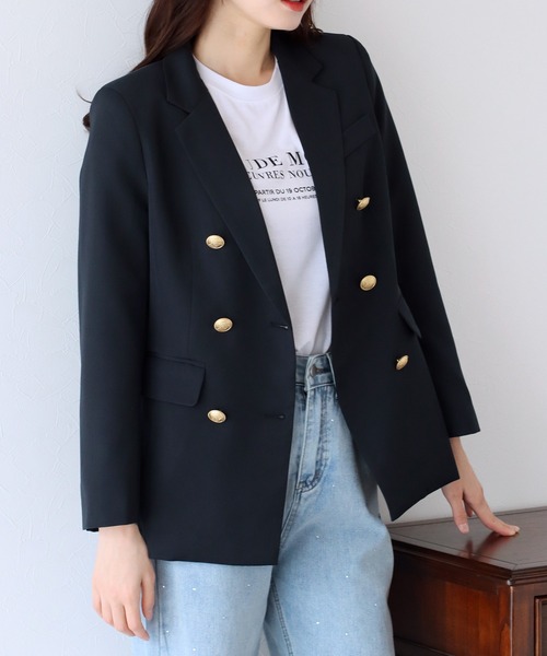「BLUEEAST」 テーラードジャケット MEDIUM ネイビー レディース_画像9