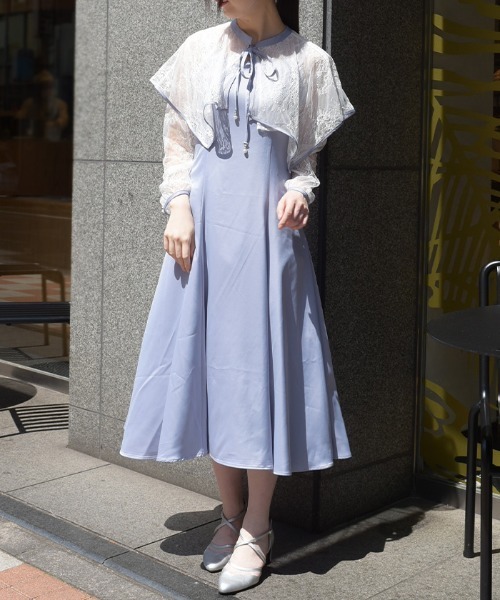 極美品✨希少カラー フォクシー タイムレス ドレス ワンピース フレア ギャザ axes femme（アクシーズ ファム） ワンピース レースケープキャミ