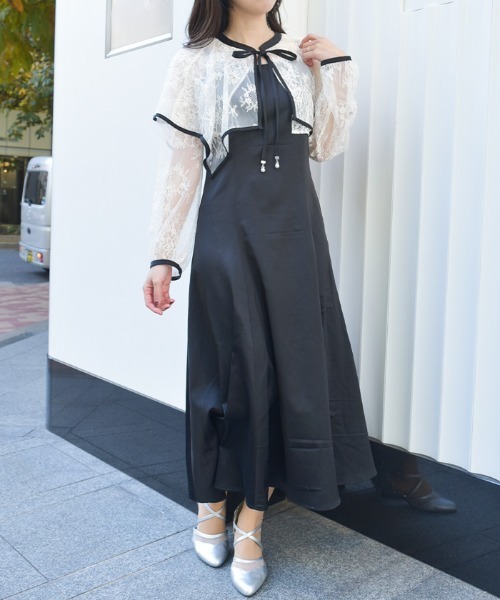 axes femme（アクシーズ ファム） ワンピース レースケープキャミ