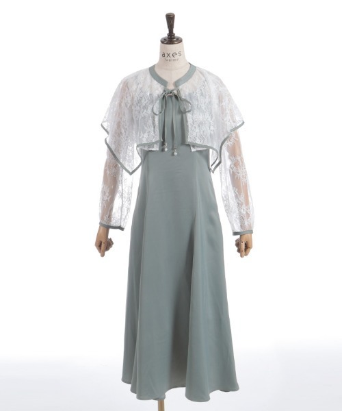 axes femme キャミワンピース　フリル レース 平成 00 希少 axes femme（アクシーズ ファム） ワンピース レースケープキャミ