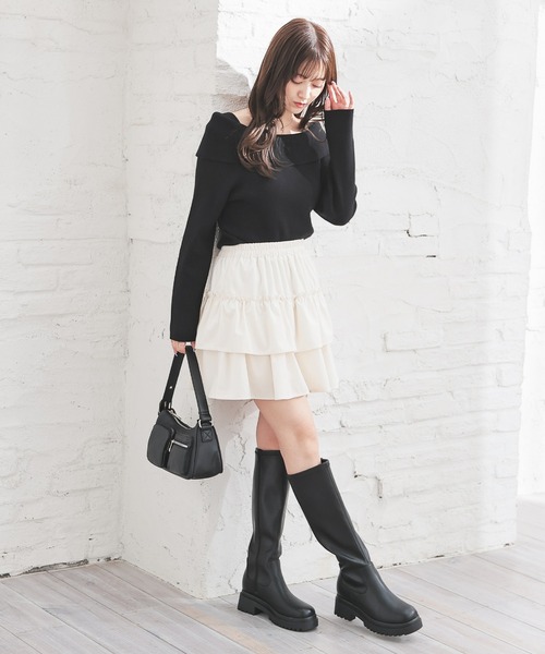 「Honeys」 「colza」長袖ニット M ブラック レディース_画像9