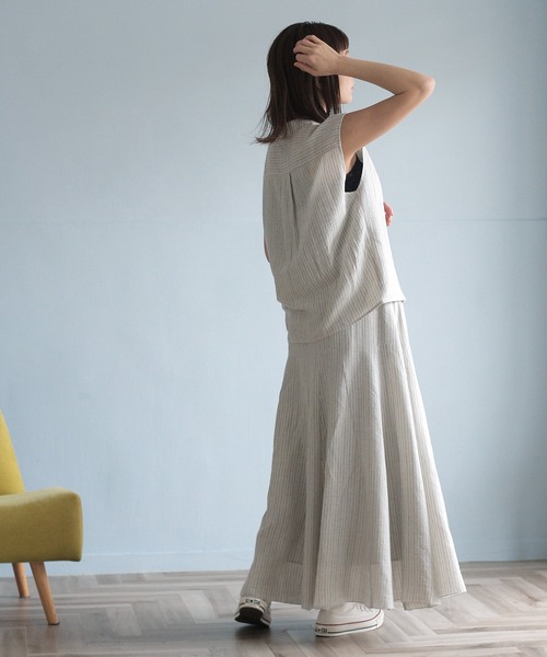 「Crisp」 フレアスカート FREE ネイビー レディース_画像4