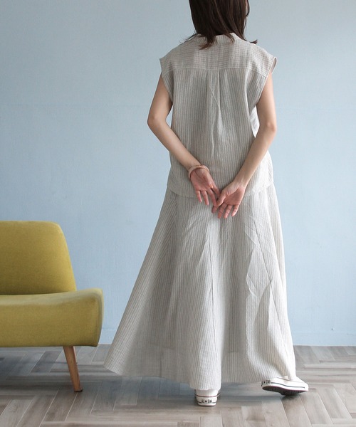 「Crisp」 フレアスカート FREE ネイビー レディース_画像5