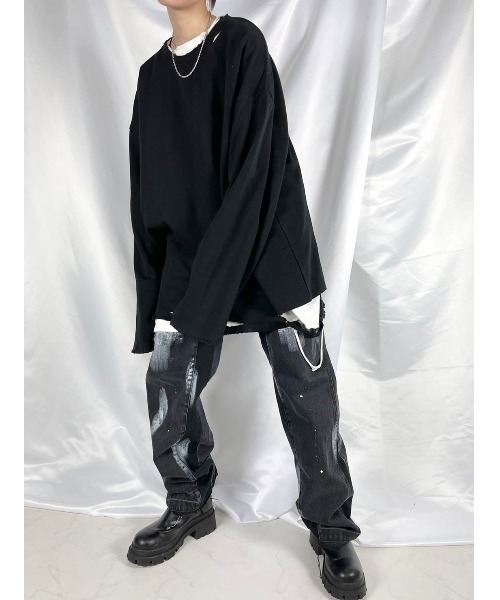 「XU」 「glamour」デニムパンツ ONE SIZE ブラック メンズ_画像3