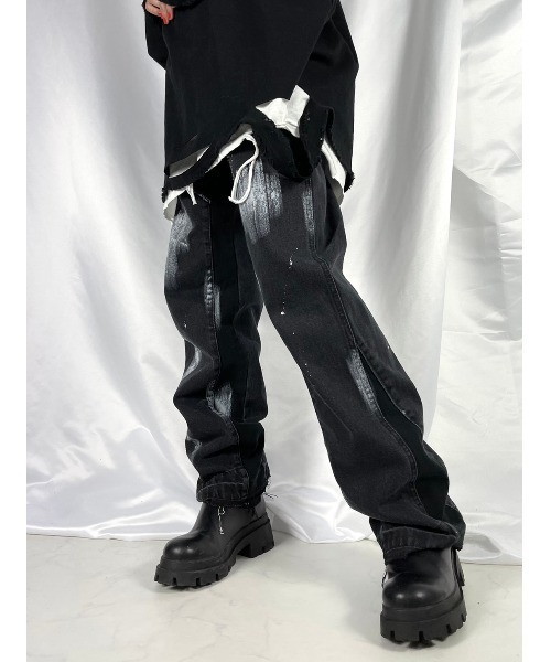 「XU」 「glamour」デニムパンツ ONE SIZE ブラック メンズ_画像6