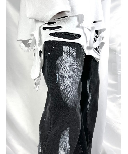 「XU」 「glamour」デニムパンツ ONE SIZE ブラック メンズ_画像7