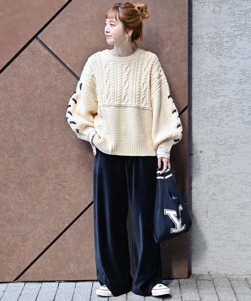 「B.C STOCK」 長袖ニット FREE グリーン レディース_画像6