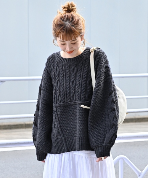 「B.C STOCK」 長袖ニット FREE グリーン レディース_画像9