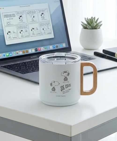 PEANUTS タンブラー PEANUTS/ピーナッツ モノトーンシリーズ 蓋つき