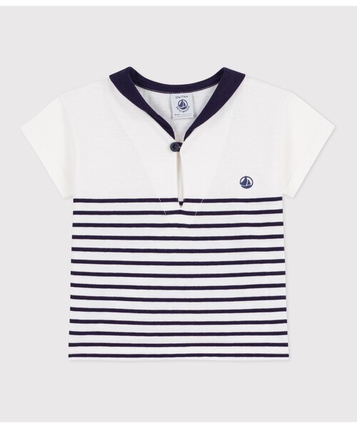 PETIT BATEAU（プチバトー） tシャツ セーラーカラー半袖Tシャツ