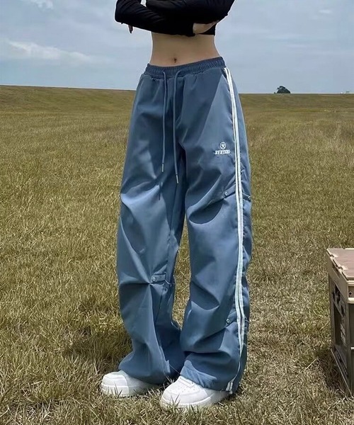「LYEON」 イージーパンツ FREE ブルー レディース_画像5