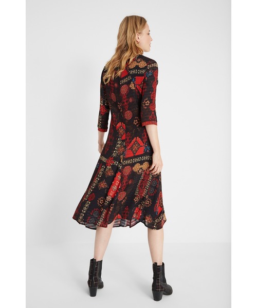 「Desigual」 7分袖ワンピース S ブラック レディース_画像2