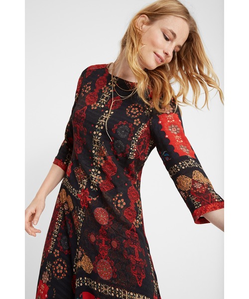 「Desigual」 7分袖ワンピース S ブラック レディース_画像8