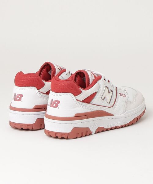 「New Balance」 ローカットスニーカー 23.0cm ホワイト×レッド メンズ_画像4