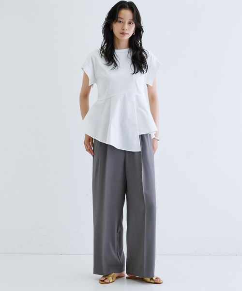 「GALLEST」 7分袖カットソー 38 ホワイト レディース_画像5